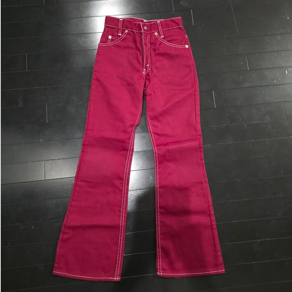 Vintage Levi Maroon w/ White Stitch Flare Jeans - Juniors (22")